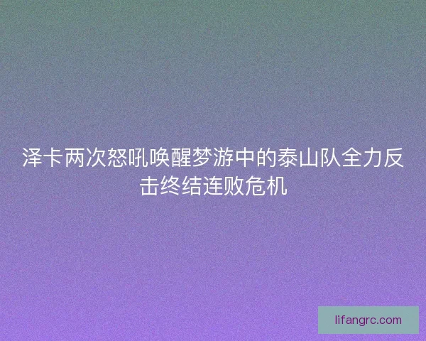 泽卡两次怒吼唤醒梦游中的泰山队全力反击终结连败危机